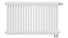 2 ряда колонок Радиатор трубчатый КЗТО Batarìa 2-500-20 сек. подключение нижнее, цвет:  белый (глянцевый)